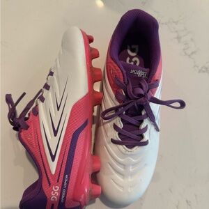DSG girls soccer cleats size 1.5 - White and Purple